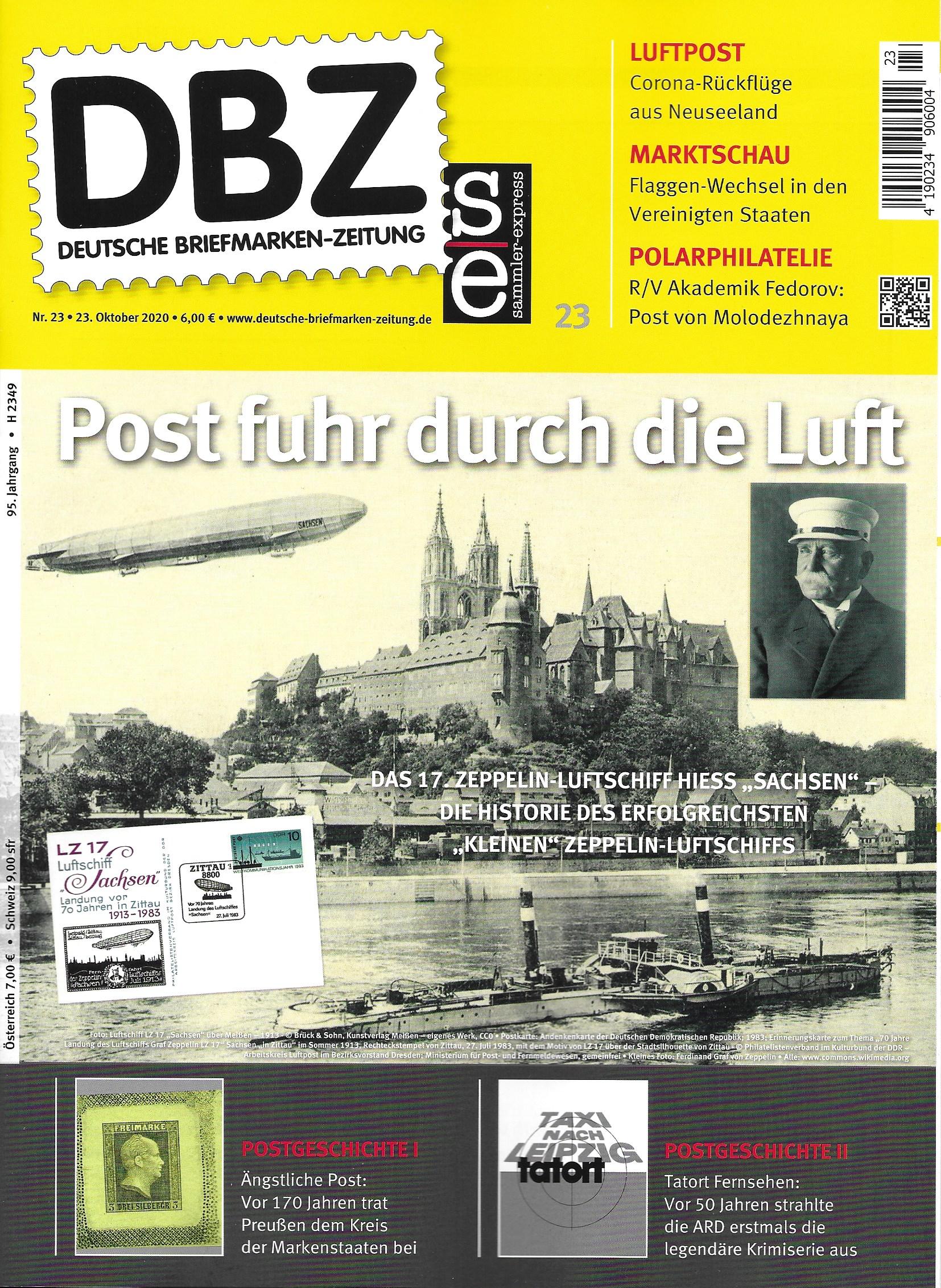 Titel DBZ 23/2020 mit dem Thema LZ 17 "Sachsen"